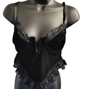 Velvet Corset Black Womens